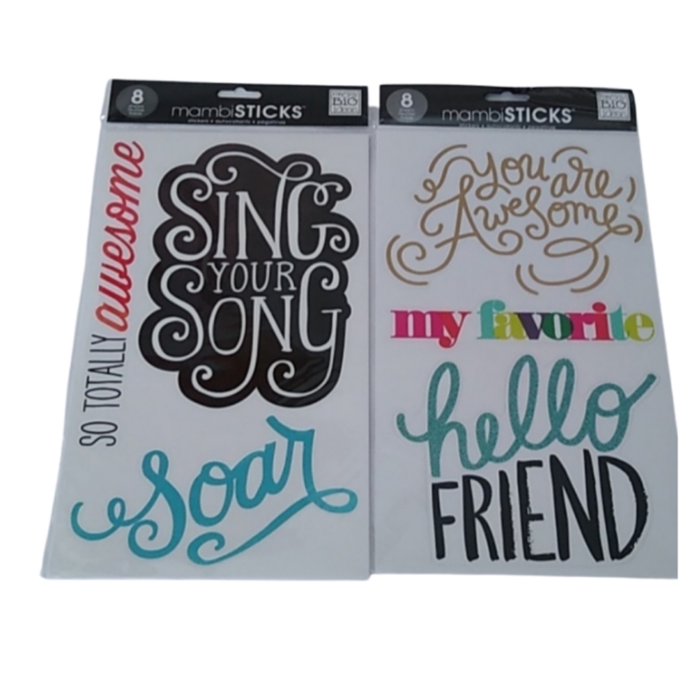 Mambi Sticks inspirational  friendship happy Stickers, 16 sheets total